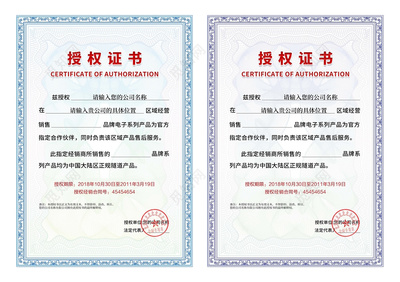 企业简约风授权证书设计模板